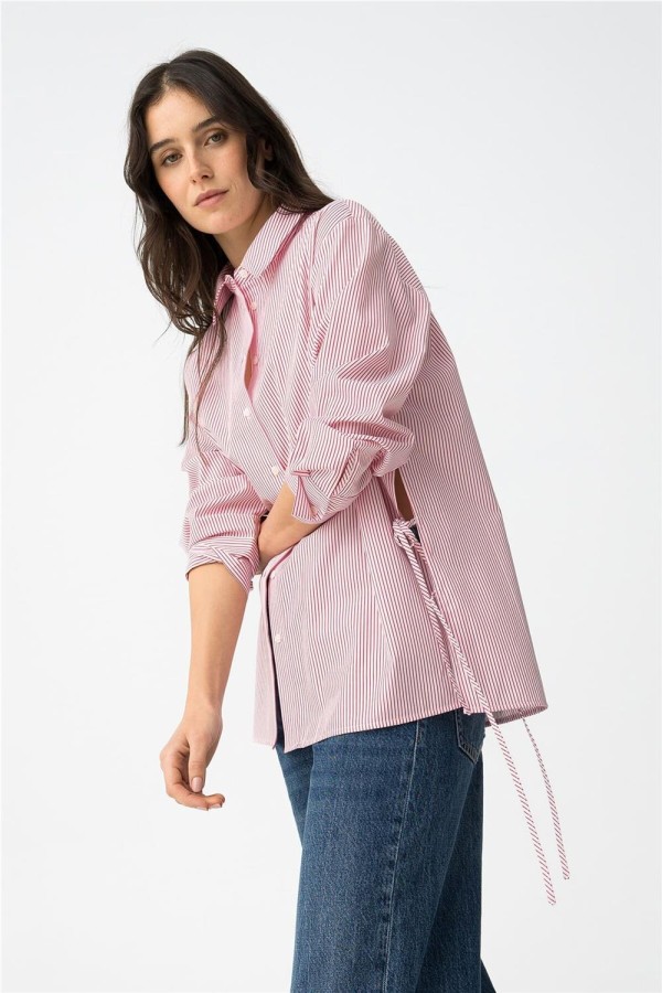 Camisa Tiffosi relaxed de rayas rojas