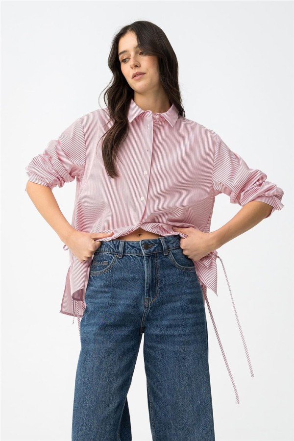 Camisa Tiffosi relaxed de rayas rojas