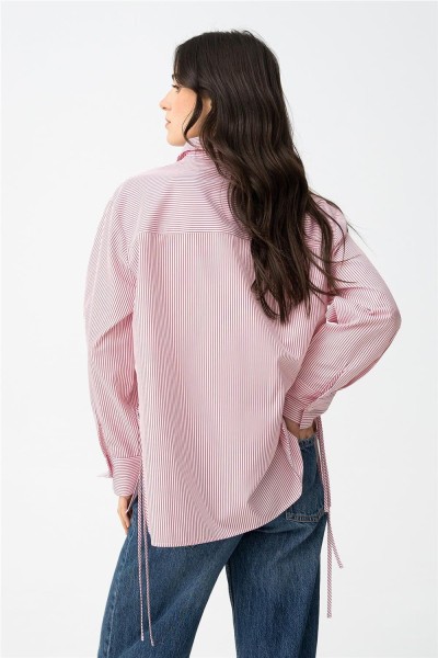 Camisa Tiffosi relaxed de rayas rojas