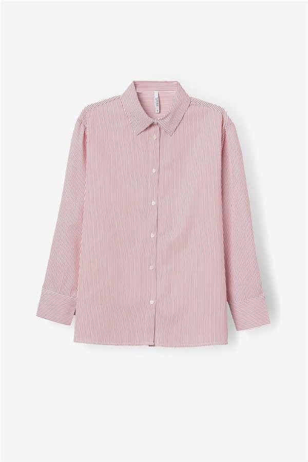 Camisa Tiffosi relaxed de rayas rojas