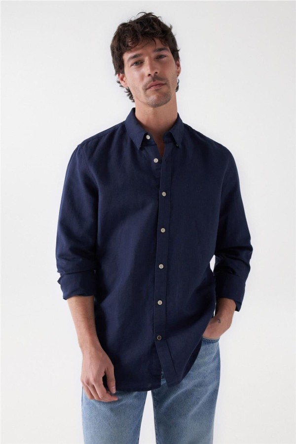 Camisa Salsa con mezcla de lino