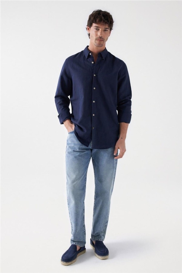 Camisa Salsa con mezcla de lino