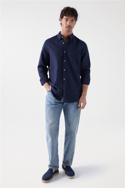 Camisa Salsa con mezcla de lino