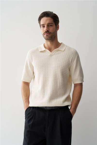 Polo Salsa en malha tricotada