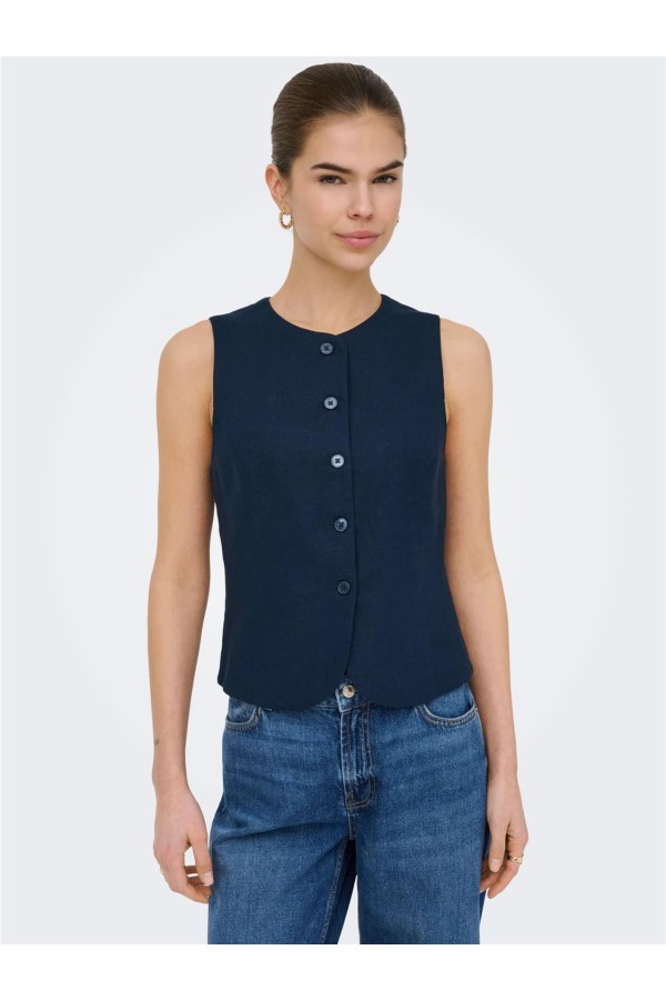 Chaleco Only Goa de lino