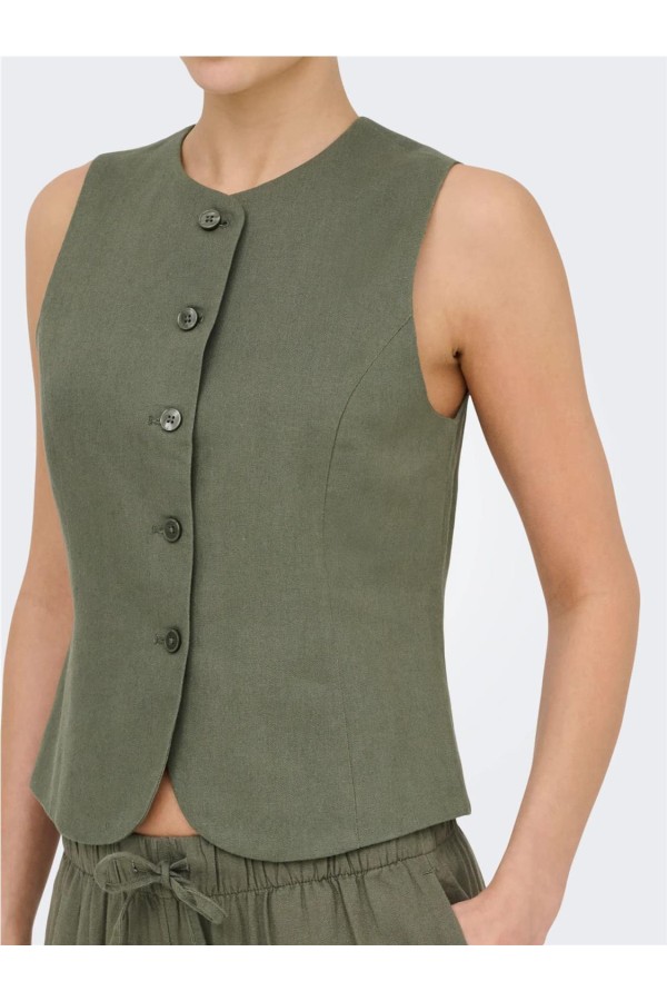 Chaleco Only Goa de lino