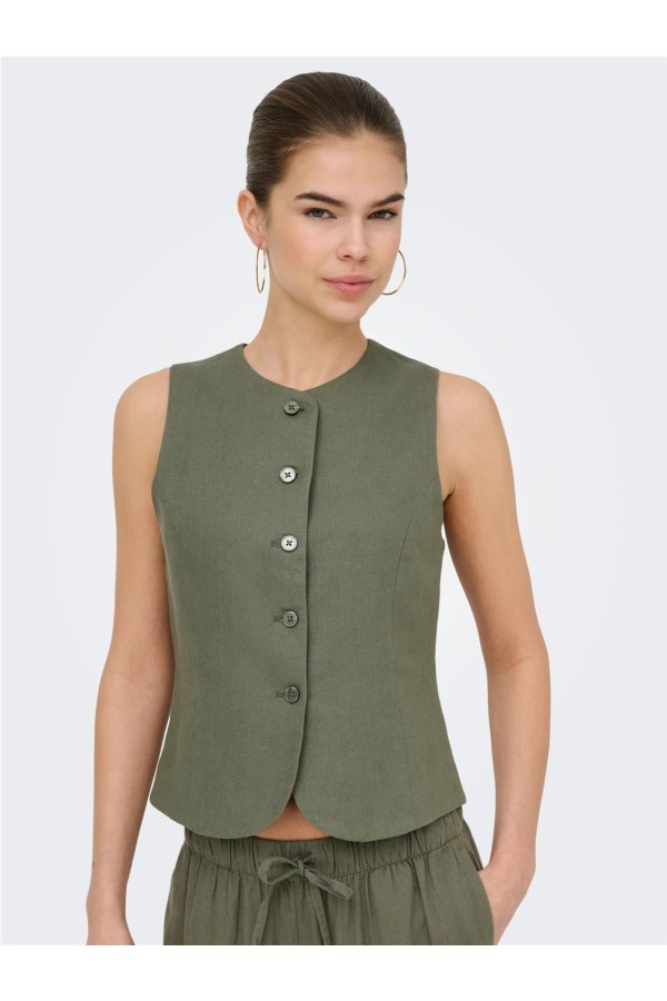 Chaleco Only Goa de lino