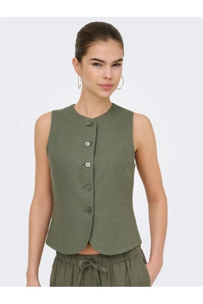 Chaleco Only Goa de lino