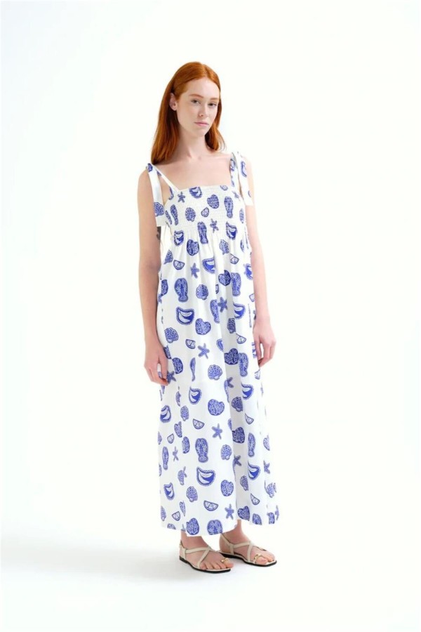 Vestido largo Compañía Fantástica con estampado Lobster