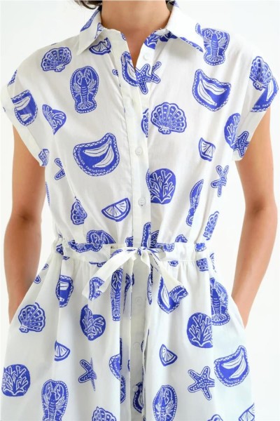 Vestido midi Compañía Fantástica con estampado Lobster