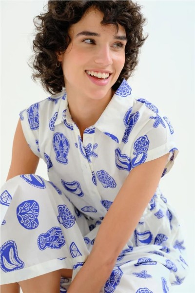 Vestido midi Compañía Fantástica con estampado Lobster