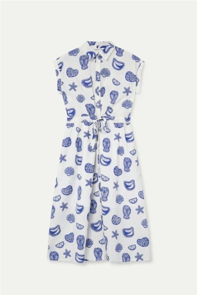 Vestido midi Compañía Fantástica con estampado Lobster