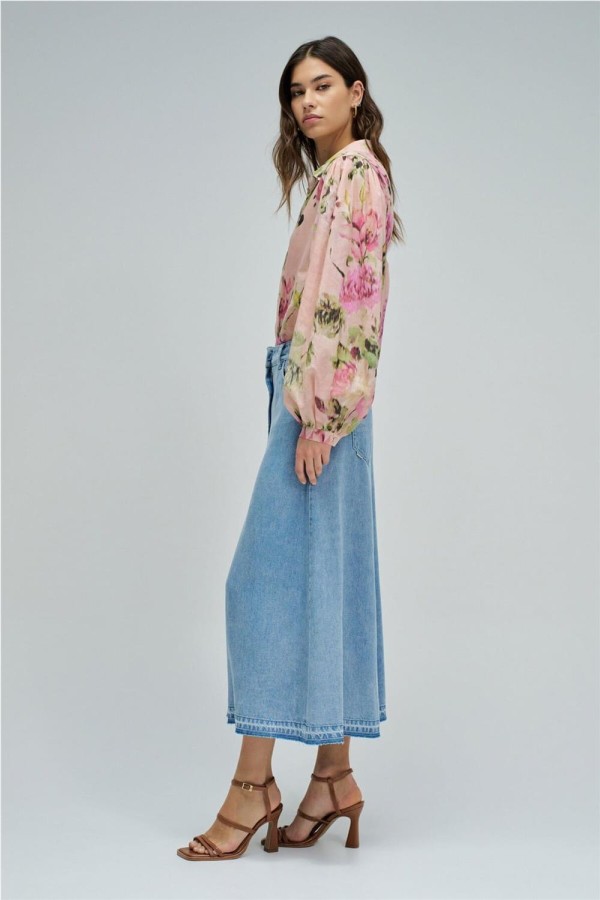 Falda Salsa midi en lightdenim 2