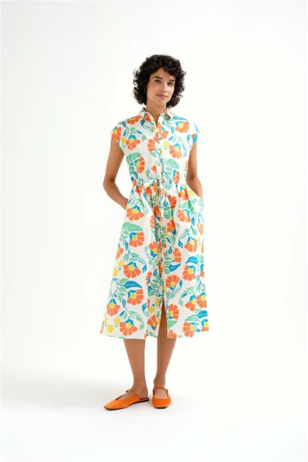 Vestido midi Compañía Fantástica con estampado Big Royal