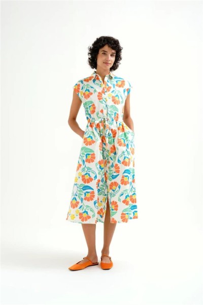 Vestido midi Compañía Fantástica con estampado Big Royal