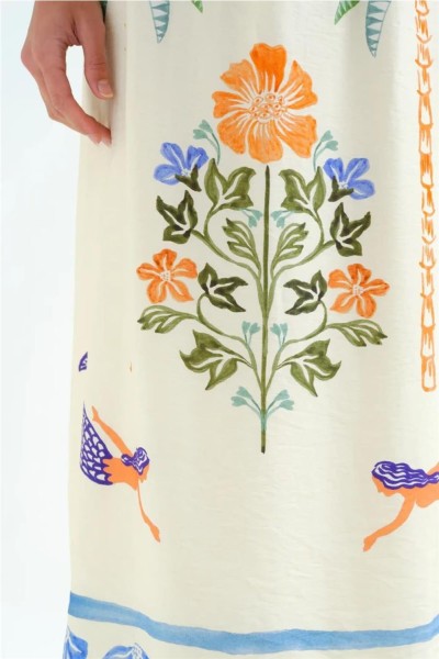 Falda larga Compañía Fantástica de estampado Palm Mermaid