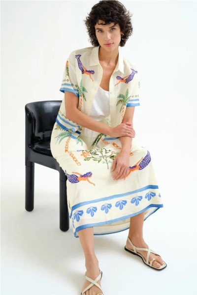 Falda larga Compañía Fantástica de estampado Palm Mermaid