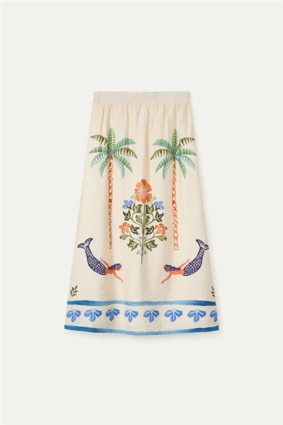 Falda larga Compañía Fantástica de estampado Palm Mermaid