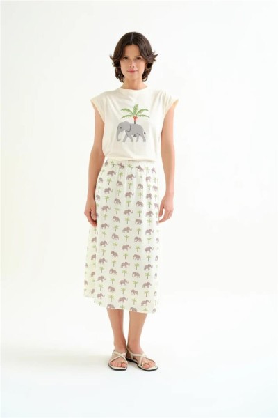 Camiseta Compañía Fantástica con estampado elefante y palmera