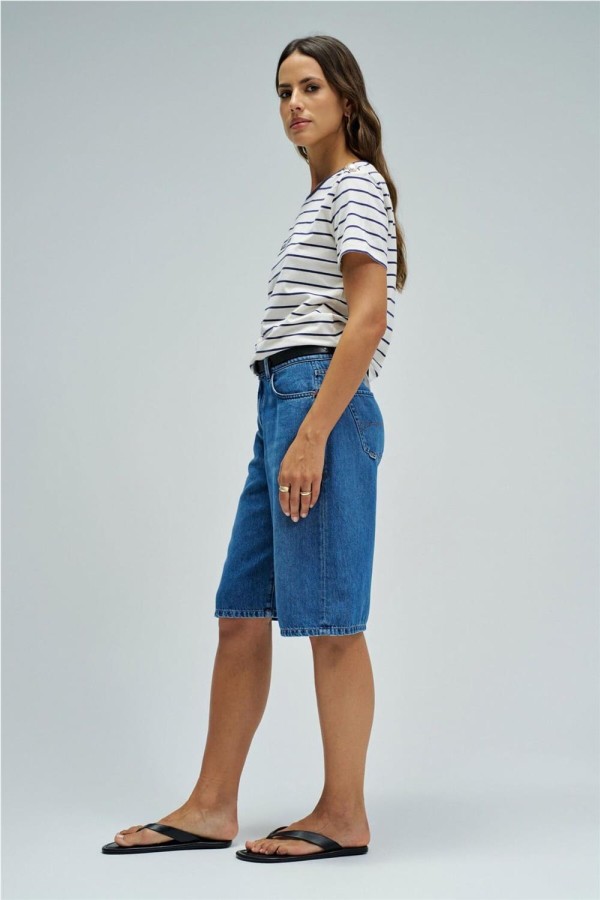 Camiseta Salsa de rayas con branding