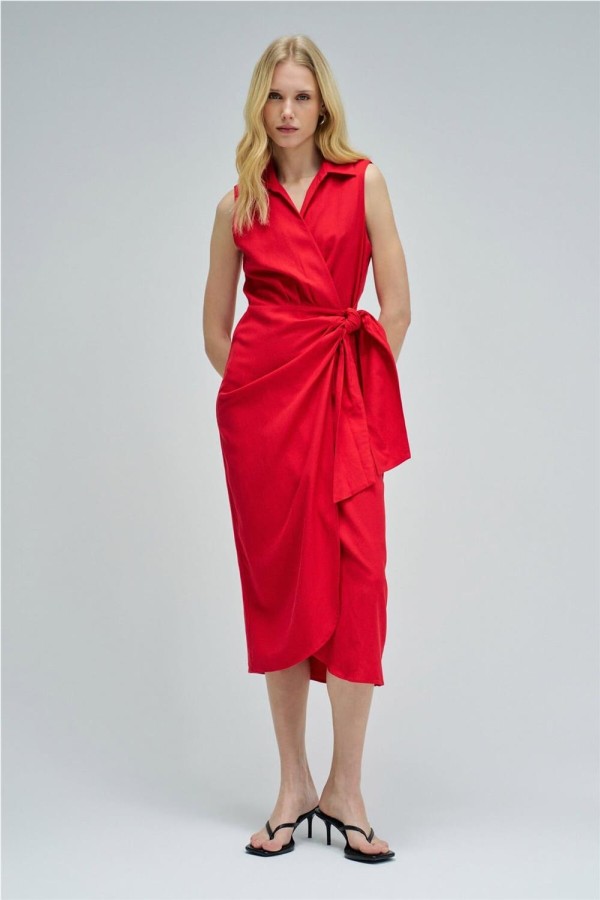 Vestido Salsa midi con lino