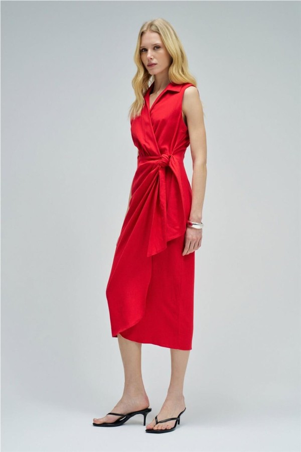 Vestido Salsa midi con lino 2