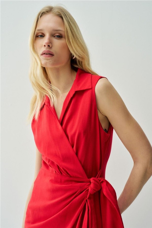 Vestido Salsa midi con lino