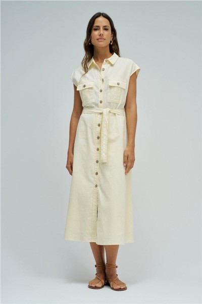 Vestido Salsa midi con lino