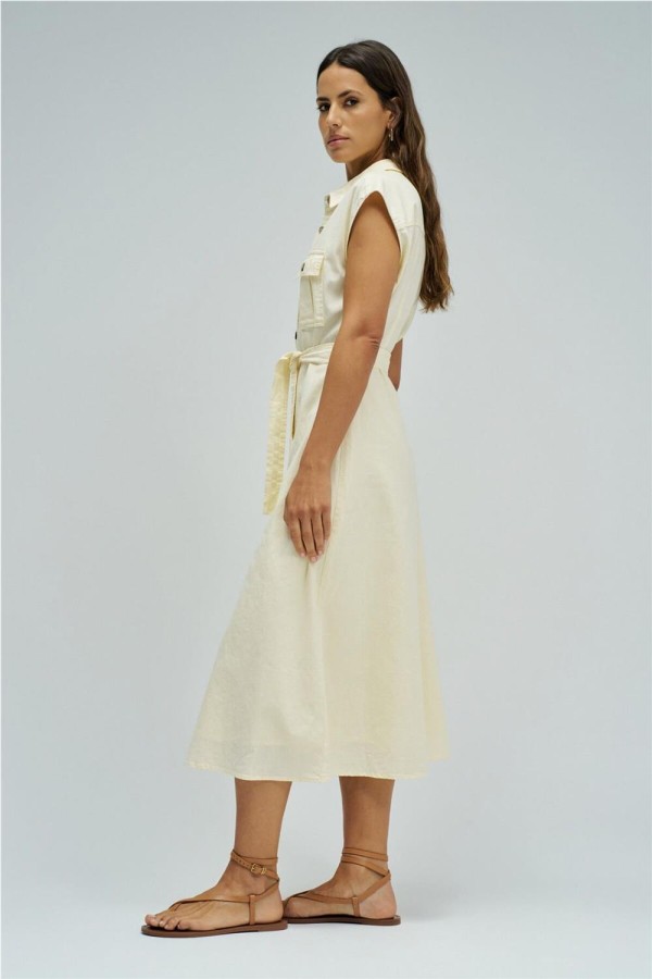 Vestido Salsa midi con lino