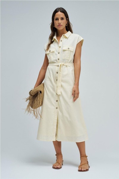 Vestido Salsa midi con lino