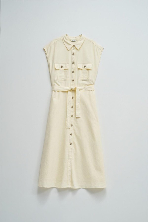 Vestido Salsa midi con lino