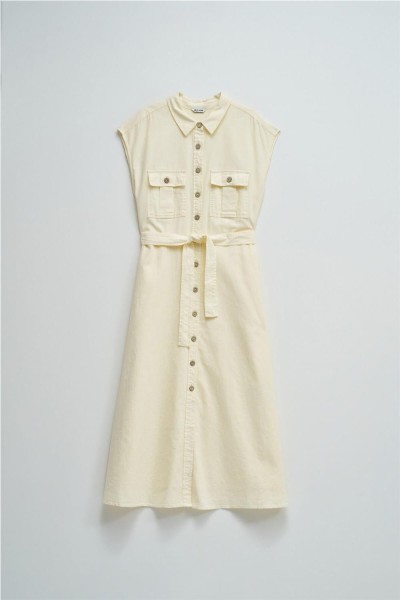 Vestido Salsa midi con lino