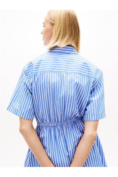 Vestido camisero Tommy Jeans de popelín con rayas