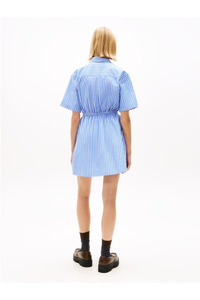 Vestido camisero Tommy Jeans de popelín con rayas