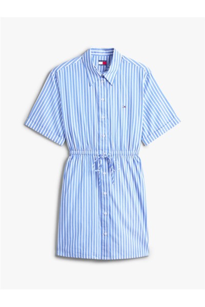 Vestido camisero Tommy Jeans de popelín con rayas