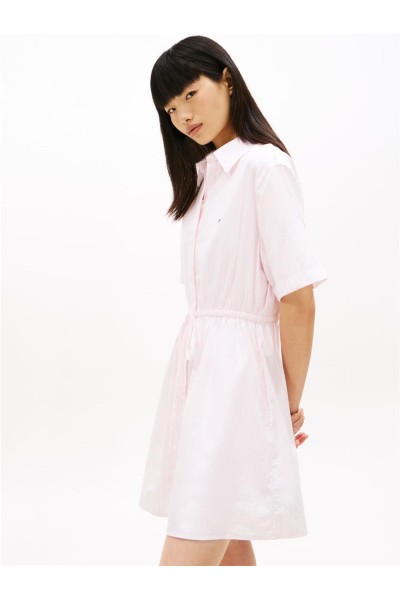 Vestido camisero Tommy Jeans de popelín con rayas