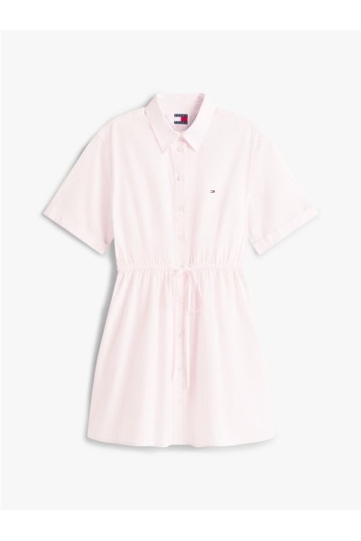 Vestido camisero Tommy Jeans de popelín con rayas