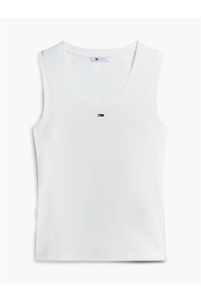Camiseta Tommy Jeans slim acanalada de cuello redondo amplio