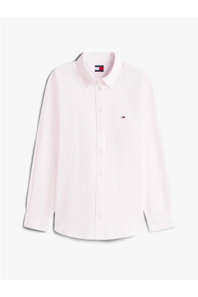 Camisa Tommy Jeans de popelín con cuello con botones