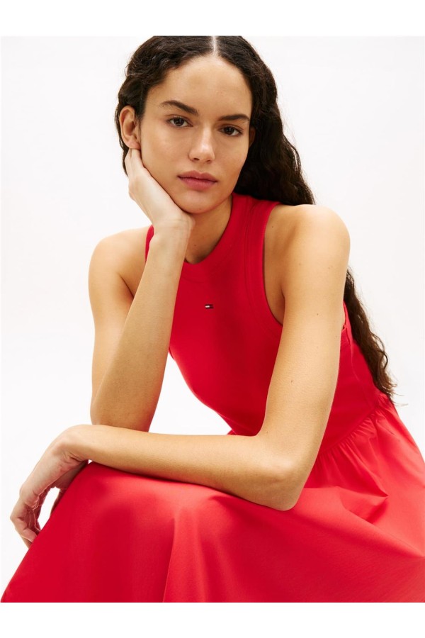 Vestido largo Tommy Jeans slim sin...