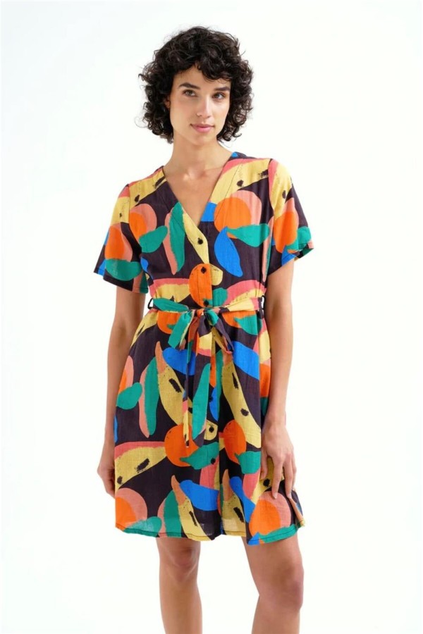 Vestido corto Compañía Fantástica con estampado Tutti...