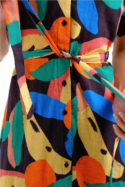 Vestido corto Compañía Fantástica con estampado Tutti Frutti Big