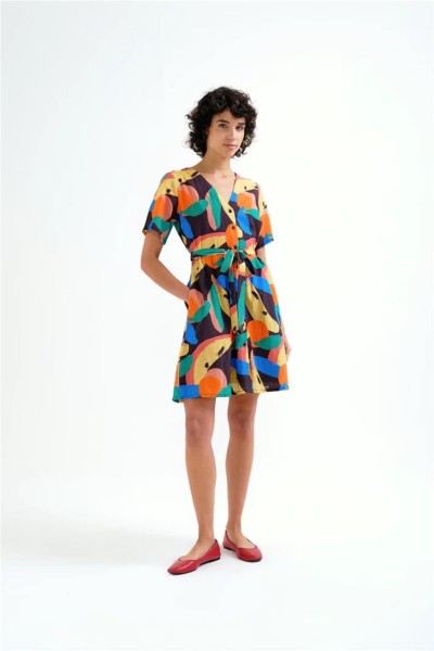 Vestido corto Compañía Fantástica con estampado Tutti Frutti Big