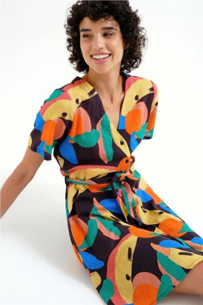 Vestido corto Compañía Fantástica con estampado Tutti Frutti Big