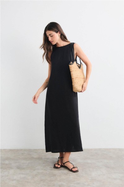 Vestido midi Mus & Bombon Aurora cuello barco