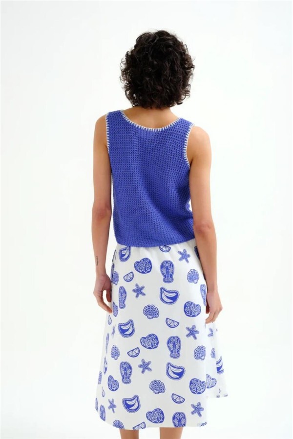 Top Compañía Fantástica punto calado azul con detalles... 2