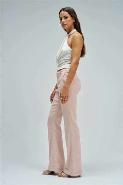 Pantalón Salsa chino flare con lino