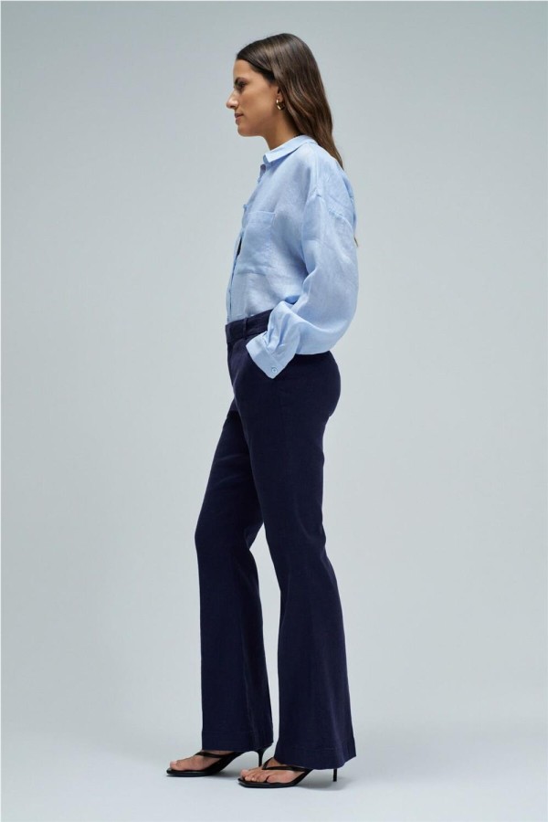 Pantalón Salsa chino flare con lino