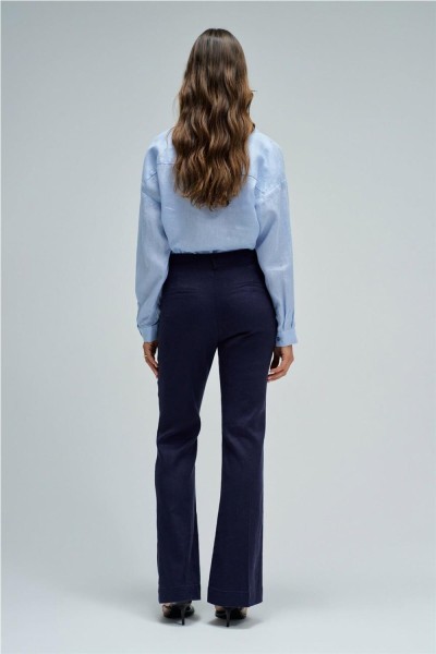 Pantalón Salsa chino flare con lino