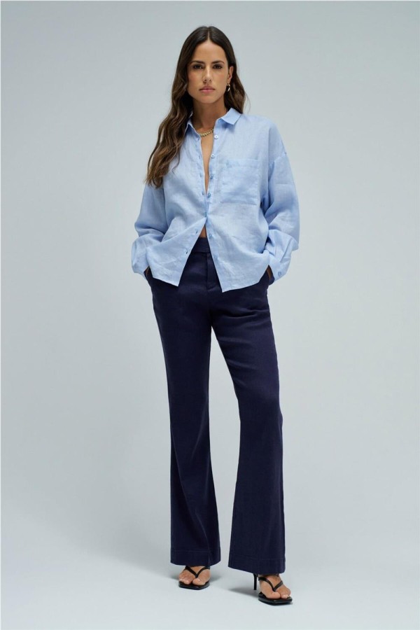 Pantalón Salsa chino flare con lino